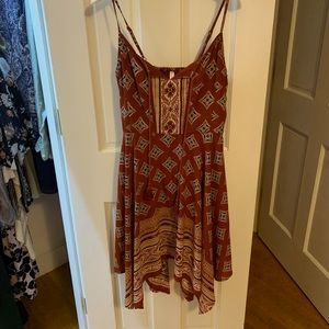 red handkerchief hem dress